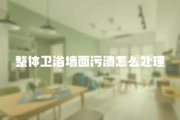 整體衛(wèi)浴墻面污漬怎么處理