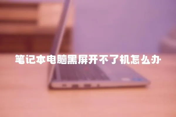 笔记本电脑黑屏开不了机怎么办