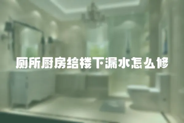 廁所廚房給樓下漏水怎么修