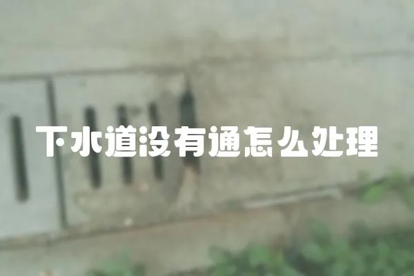 下水道沒有通怎么處理