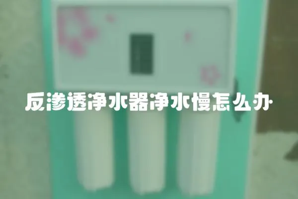 反滲透凈水器凈水慢怎么辦