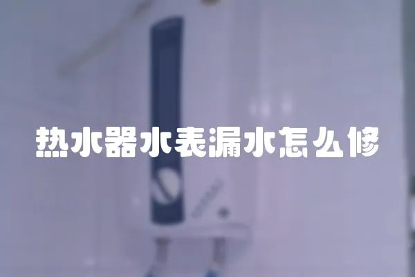 热水器水表漏水怎么修