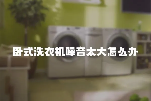 臥式洗衣機噪音太大怎么辦