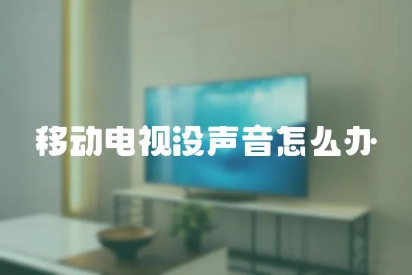 移動電視沒聲音怎么辦