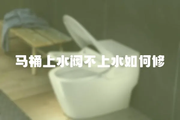 馬桶上水閥不上水如何修