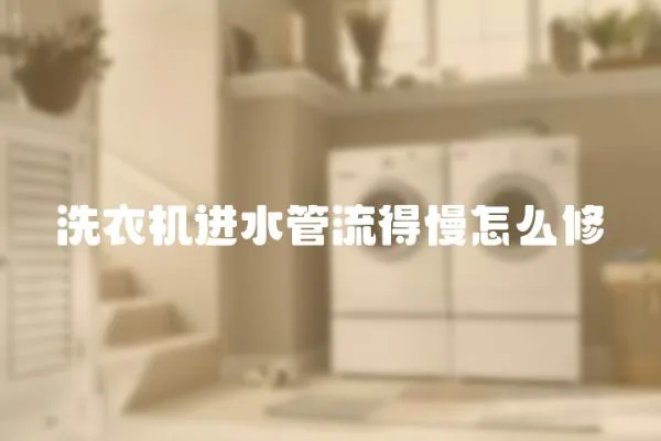 洗衣機進水管流得慢怎么修