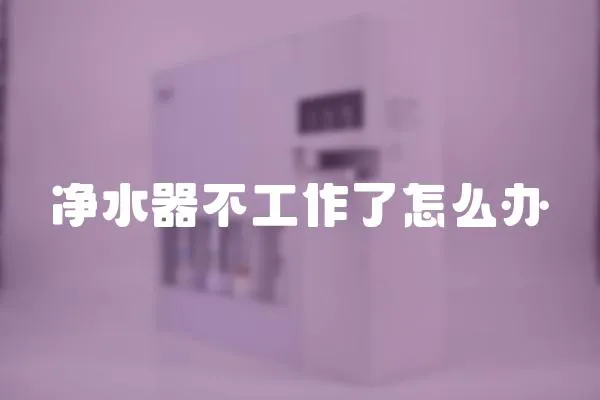 凈水器不工作了怎么辦