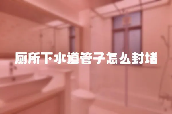 廁所下水道管子怎么封堵