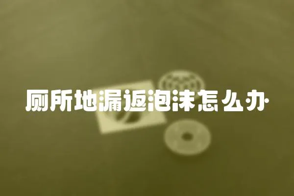 廁所地漏返泡沫怎么辦