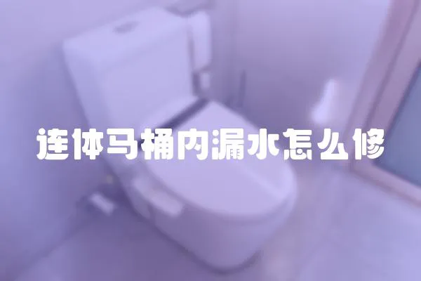 連體馬桶內(nèi)漏水怎么修