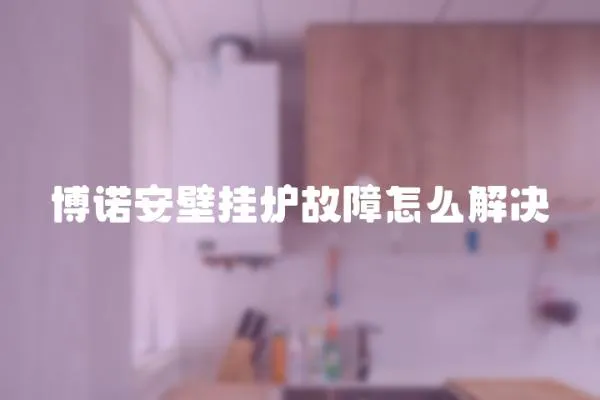 博諾安壁掛爐故障怎么解決