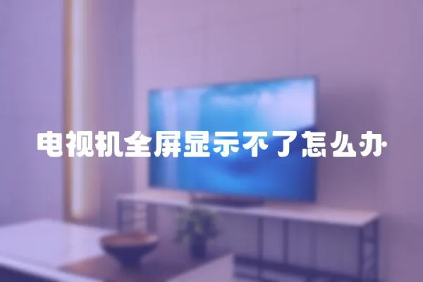 電視機全屏顯示不了怎么辦