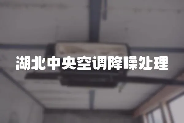 湖北中央空調降噪處理