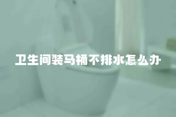 衛(wèi)生間裝馬桶不排水怎么辦