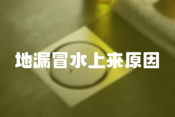 地漏冒水上來原因