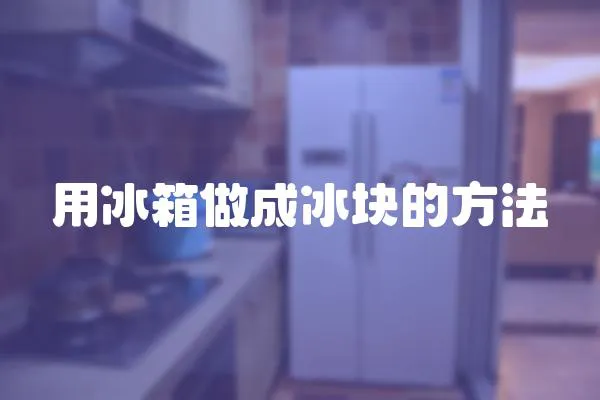 用冰箱做成冰塊的方法