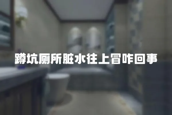 蹲坑廁所臟水往上冒咋回事