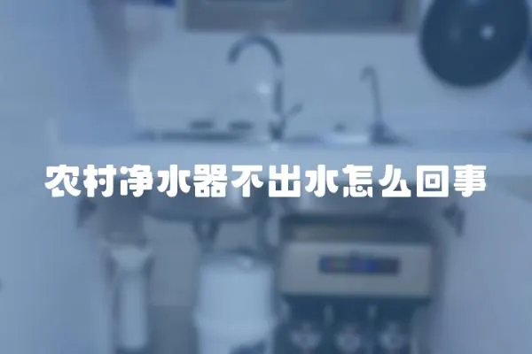 農村凈水器不出水怎么回事