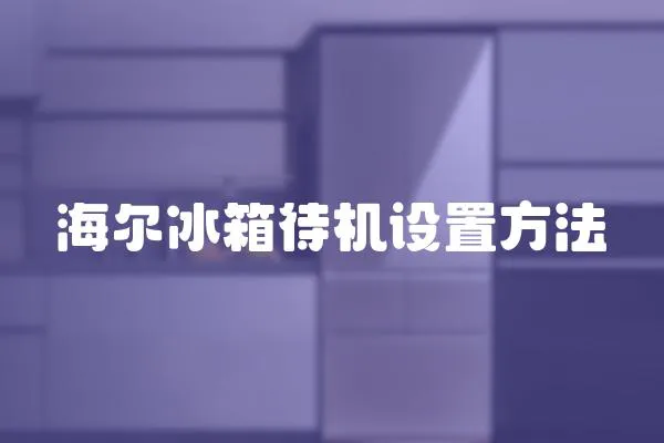 海爾冰箱待機設置方法