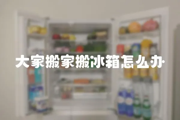 大家搬家搬冰箱怎么辦