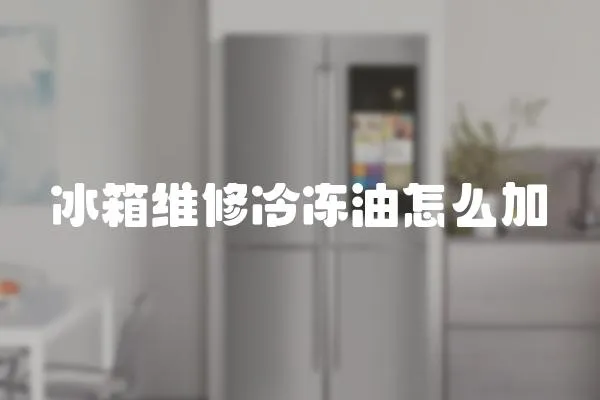 冰箱維修冷凍油怎么加