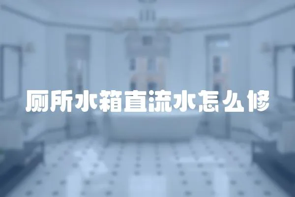 廁所水箱直流水怎么修