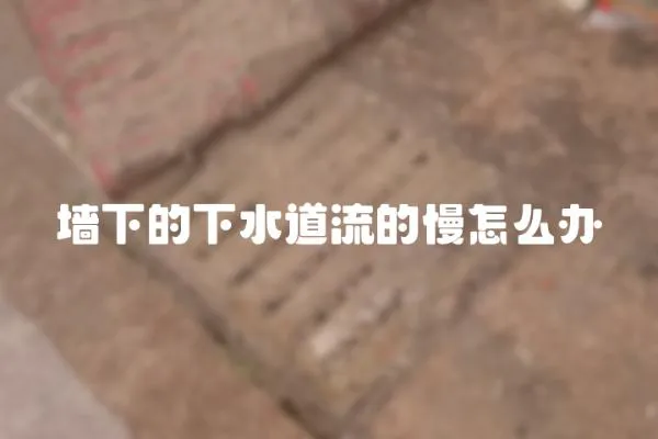 墻下的下水道流的慢怎么辦