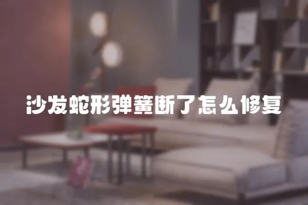 沙發蛇形彈簧斷了怎么修復