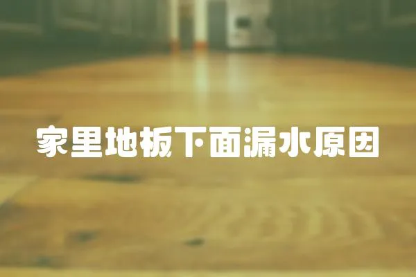 家里地板下面漏水原因