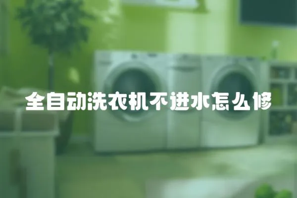 全自動(dòng)洗衣機(jī)不進(jìn)水怎么修