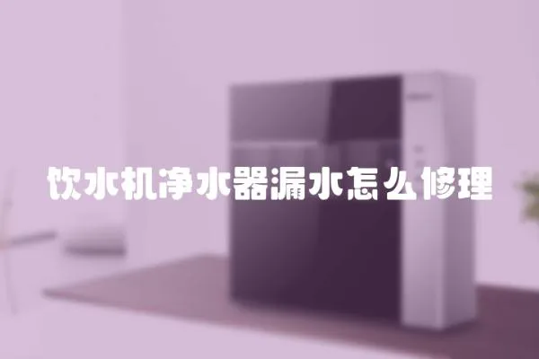 飲水機凈水器漏水怎么修理