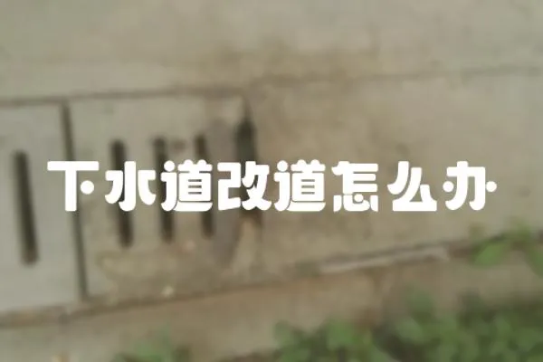 下水道改道怎么辦