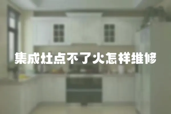 集成灶點不了火怎樣維修