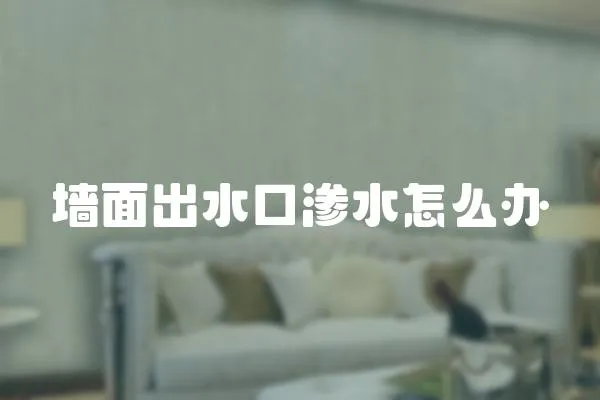 墻面出水口滲水怎么辦
