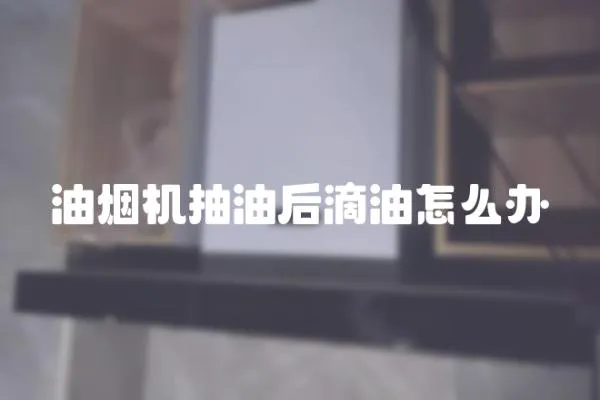 油煙機抽油后滴油怎么辦