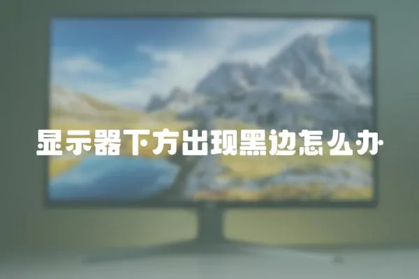 顯示器下方出現黑邊怎么辦