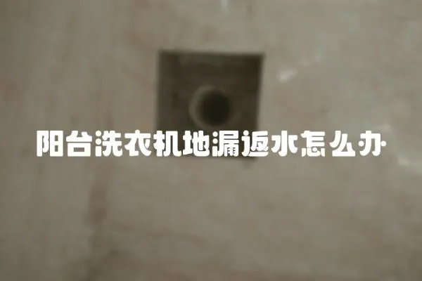 陽臺洗衣機地漏返水怎么辦