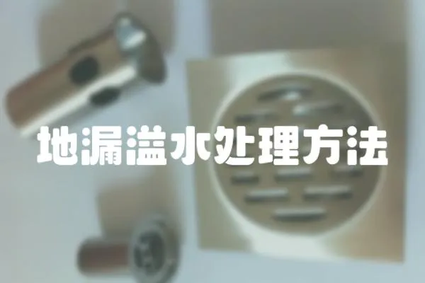 地漏溢水處理方法