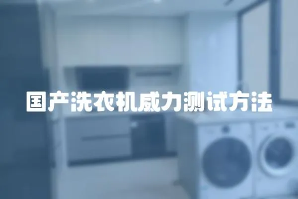 國產洗衣機威力測試方法