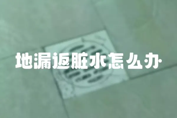 地漏返臟水怎么辦