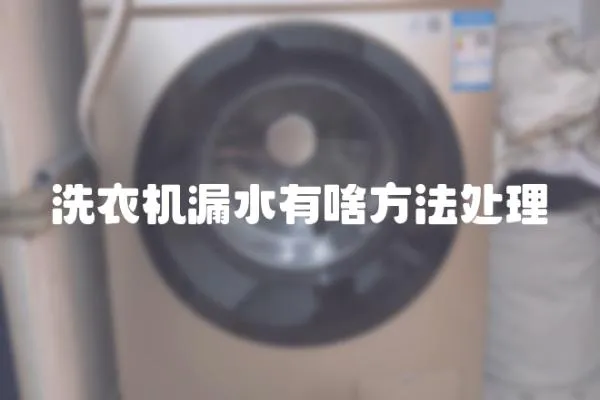 洗衣機漏水有啥方法處理