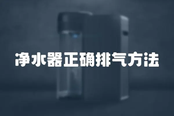 凈水器正確排氣方法