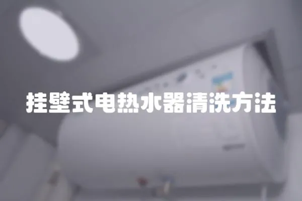 掛壁式電熱水器清洗方法