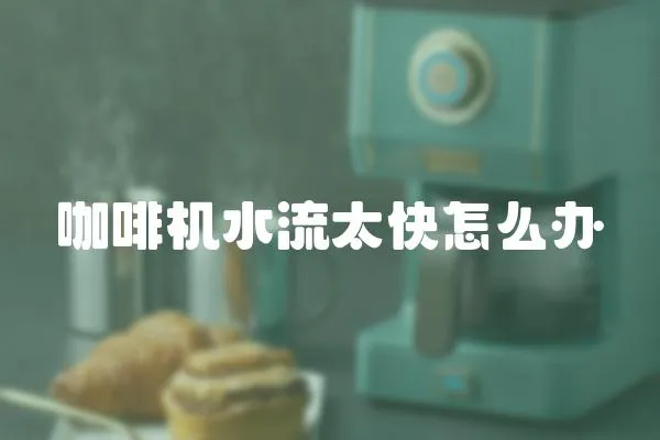 咖啡機水流太快怎么辦