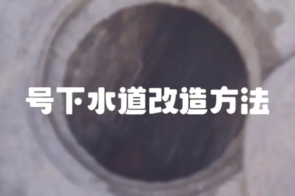 號下水道改造方法