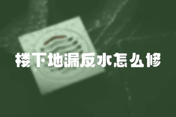 樓下地漏反水怎么修