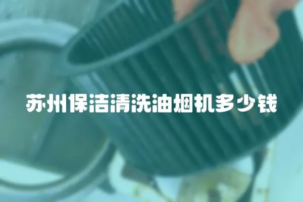 蘇州保潔清洗油煙機多少錢