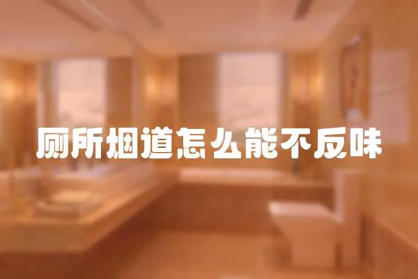 廁所煙道怎么能不反味
