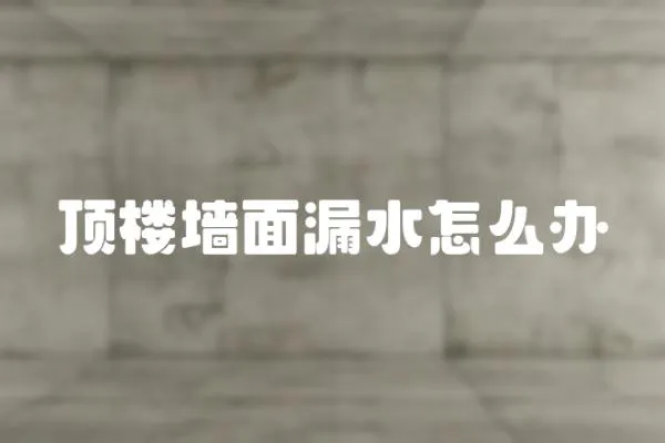 頂樓墻面漏水怎么辦