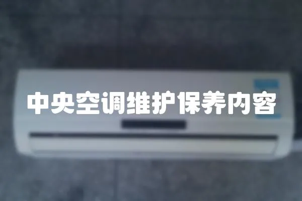 中央空調(diào)維護(hù)保養(yǎng)內(nèi)容
